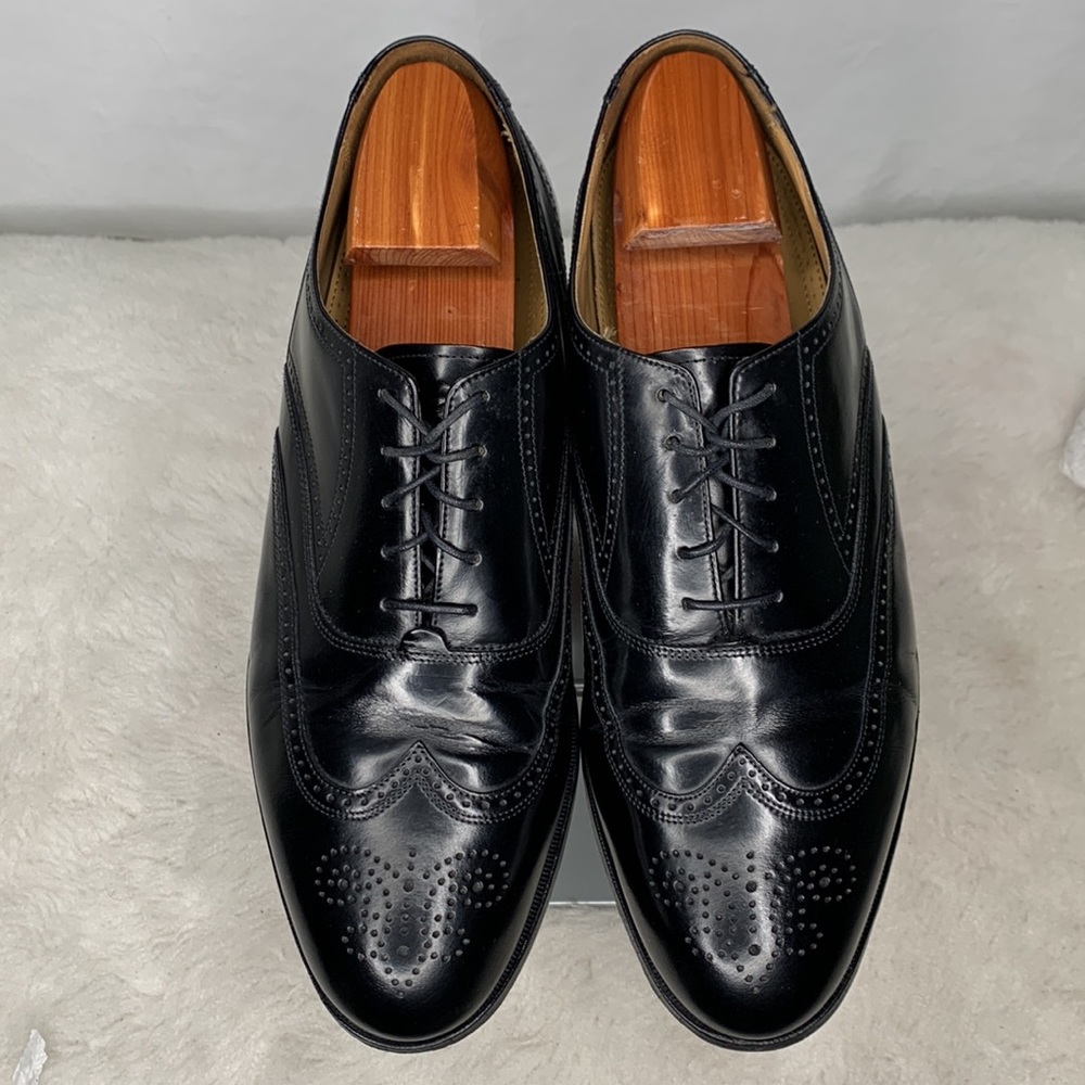 Stafford Executive Men’s Black Leather Wingtip Lace Up Oxfords Shoes  11.5 D/B